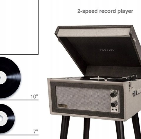 Gramofon Crosley Bermuda 33/45 RPM BT RCA CR6233D-BK4 (N)