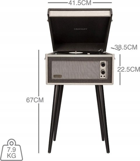 Gramofon Crosley Bermuda 33/45 RPM BT RCA CR6233D-BK4 (N)