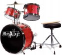 Music Alley DBJK02-MR Trzyczęściowy zestaw bębna dla dzieci