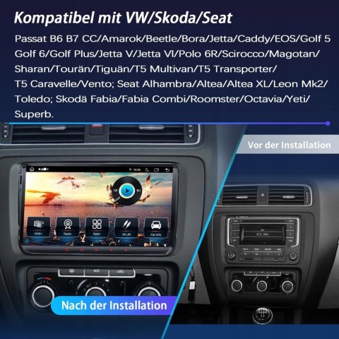 RADIO SAMOCHODOWE AS016 DO VW GOLF 5 6 polo passat sharan CARPLAY