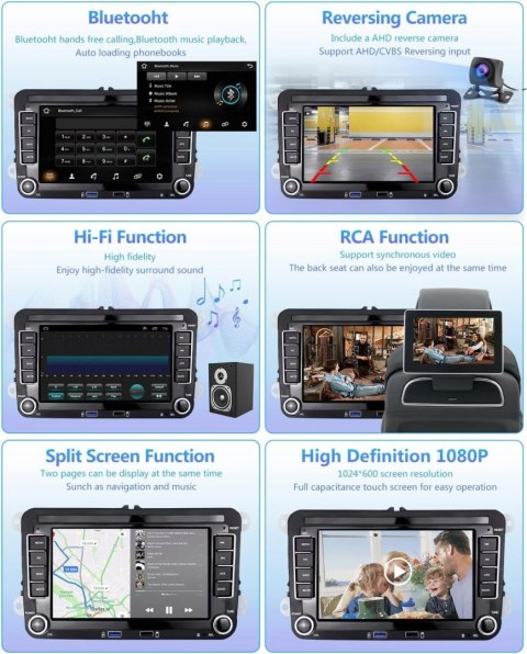 RADIO SAMOCHODOWE HIKITY DO VW SKODA SEAT CARPLAY