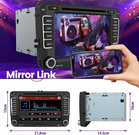 RADIO SAMOCHODOWE AS049 DO VW GOLF 5 GOLF 6 CD DVD BLUETOOTH