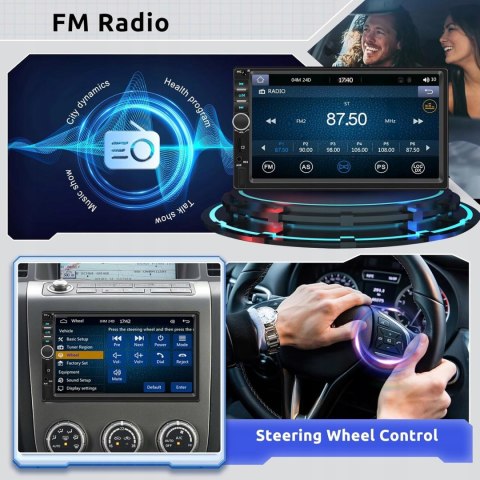 RADIO SAMOCHODOWE HODOZZY 7'' CARPLAY ANDROID BLUETOOTH