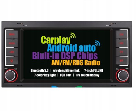 Radio samochodowe AS075 DO VW TUAREG TRANSPORTER MULTIVAN CARPLAY