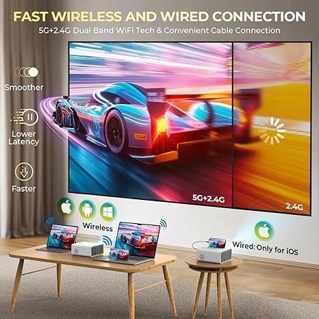 Projektor LED YUZINO Mini rzutnik YUZINO 2024 biały