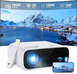 WIELIO Projektor Full HD 4K WiFi Bluetooth AT-M269A 200 Cali Kino Domowe