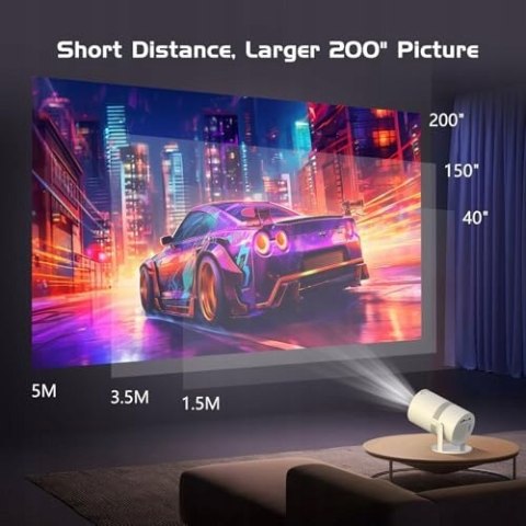 YOOYAA MINI BEAMER Projektor Android WiFi6 Bluetooth Full HD 1080P Kino