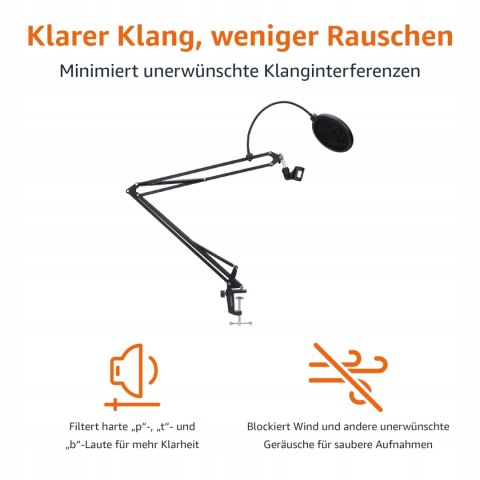 BASICS Statyw Mikrofonowy Z Popfiltrem Do Blue Yeti Snowball HyperX