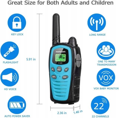 Krótkofalówka HUNICOM H-628 Niebieska