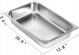 VEVOR Przenośna prostokątna taca, 13 l, 6-częściowa taca stali nierdzewnej