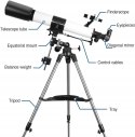 Teleskop astronomiczny Solomark F70080EQ 80 mm montaż EQ