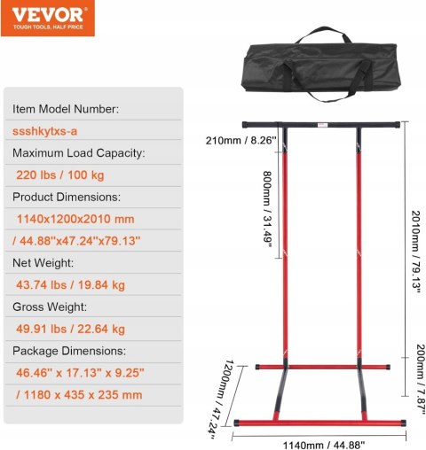 VEVOR wielofunkcyjny stojak treningowy do podciągania i pompek