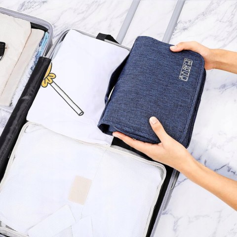 AiQInu składana kosmetyczka do zawieszenia uniseks niebieska