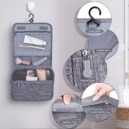 AiQInu składana kosmetyczka do zawieszenia uniseks szara