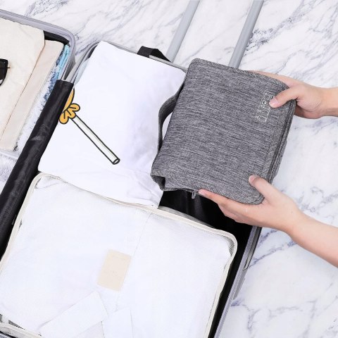 AiQInu składana kosmetyczka do zawieszenia uniseks szara