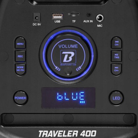 BOOMTONEDJ Traveler 400, Głośnik przenośny 400W BT, LED, USB/SD
