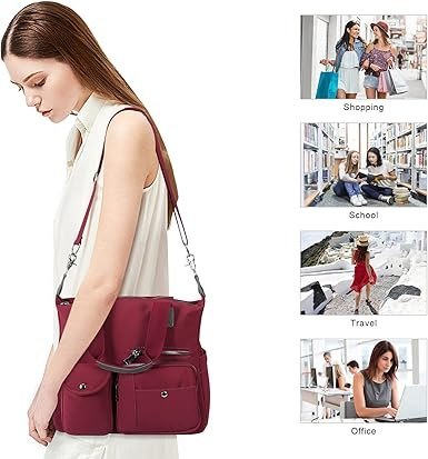 HUA ANGEL Torebka Damska Na Ramię Wodoodporna Czerwona Praktyczna
