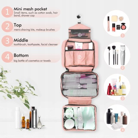 Kosmetyczka Carttiya S1FZ duża wisząca rozkładana