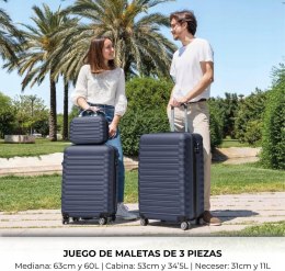 Numada Zestaw Walizek Kabinowa, Średni i Kosmetyczka Granatowy