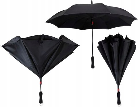 Parasol iX-brella odwrotnie otwierany składany czarny