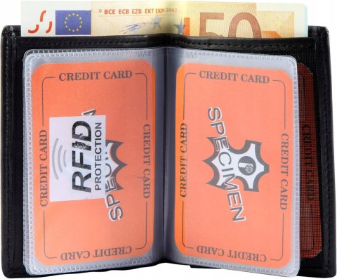 Steinmeister PORTFEL MĘSKI SKÓRZANY PIONOWY NA KARTY OCHRONA KART RFID