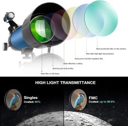 TELESKOP ASTRONOMICZNY AOMEKIE22 40070 16X 66X 400MM EDUKACYJNY