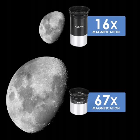 TELESKOP ASTRONOMICZNY TUWORD 70/400 MM SKŁADANY CZARNY MODEL 40070