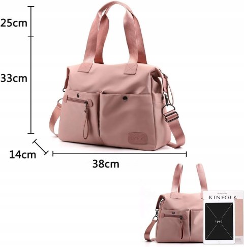 TORBA TOREBKA DAMSKA NYLON HOBO CZARNA KRABBIT