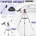 Teleskop Astronomiczny MEEZAA 70/700 70mm 700mm 210x Azymutalny Barlow