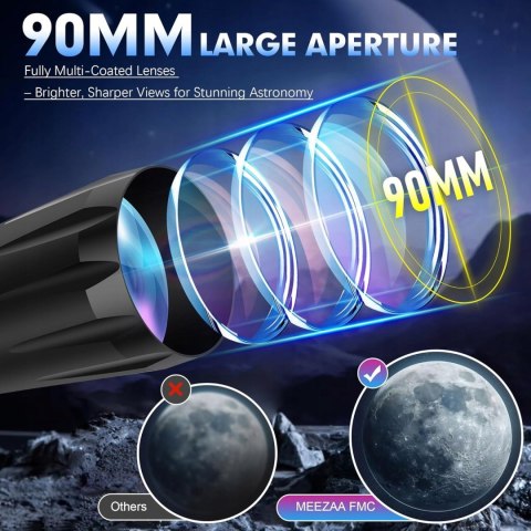 Teleskop Astronomiczny MEEZAA 90800 800mm 240x Azymutalny Barlowa