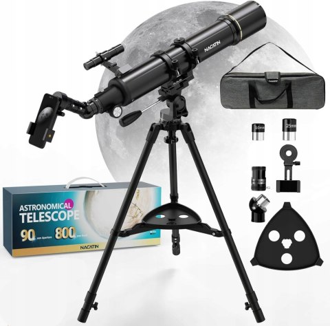 Teleskop NACATIN 80090 800 mm BOGATE WYPOSAŻENIE+TORBA