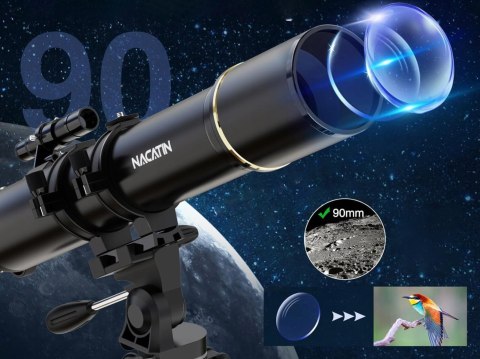 Teleskop NACATIN 80090 800 mm BOGATE WYPOSAŻENIE+TORBA