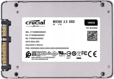 Dysk SSD Crucial MX500 1TB 2,5" SATA III CT1000MX500SSD1