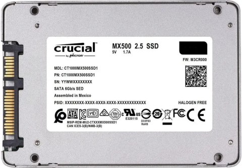 Dysk SSD Crucial MX500 2000GB 2,5" SATA III CT2000MX500SSD1 2TB