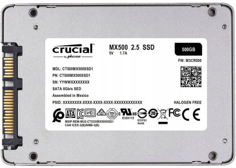 Dysk SSD Crucial MX500 500GB 2,5" SATA III CT500MX500SSD1