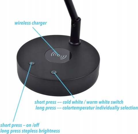 Infitronic IN78LEDKLB1 - Lampa biurkowa z 78 diod. LED, lampka fortepianowa