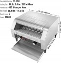 VEVOR Opiekacz Toster O Mocy 1770W AC 220V SUS430 Trzy Regulowane Tryby