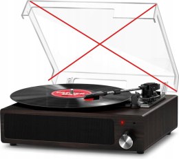 Gramofon winylowy Bluetooth vintage, z wbudowanym głośnikiem FYDEE brązowy