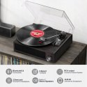 Gramofon winylowy Bluetooth vintage, z wbudowanym głośnikiem FYDEE brązowy