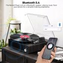 Gramofon winylowy Bluetooth vintage, z wbudowanym głośnikiem FYDEE brązowy