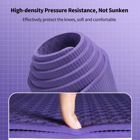 Oak & Tea Mata do jogi, antypoślizgowa, przyjazna dla środowiska fioletowy