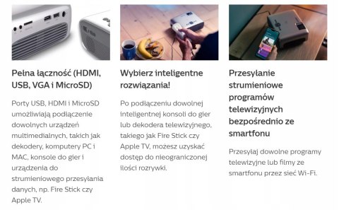 Projektor LCD Philips Ultra 2 TV srebrny