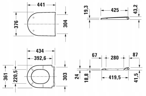 Deska sedesowa Duravit D-NEO biały duroplast
