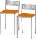 Krzesła kuchenne ASTIMESA pomarańczowy, srebrny 45 cm skóra sztuczna