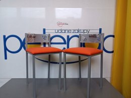 Krzesła kuchenne ASTIMESA pomarańczowy, srebrny 45 cm skóra sztuczna