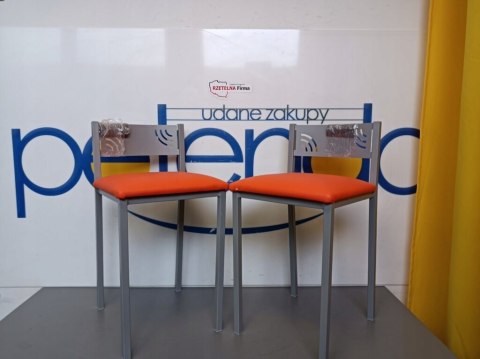 Krzesła kuchenne ASTIMESA pomarańczowy, srebrny 45 cm skóra sztuczna