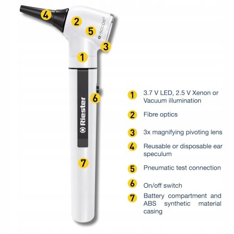 Otoskop Riester e-Scope z bezpośrednim oświetleniem
