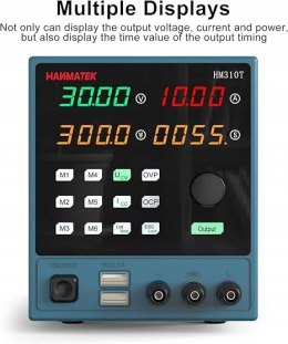 Programowalny zasilacz prądu stałego (0-30 V 0-10 A) HM310T