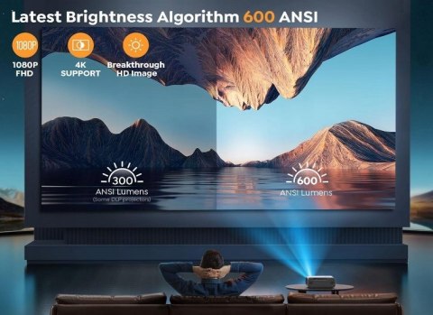 Projektor z WiFi 6 i Bluetooth YABER Pro V9 szary Rozmiar Standard