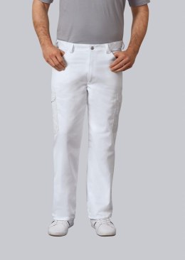 BP 1641-558 dżinsy uniseks z wieloma kieszeniami białe s